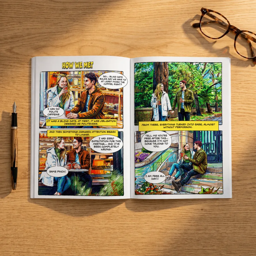 How We Met — open book