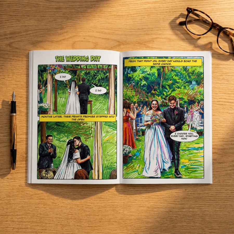 The Wedding — open book